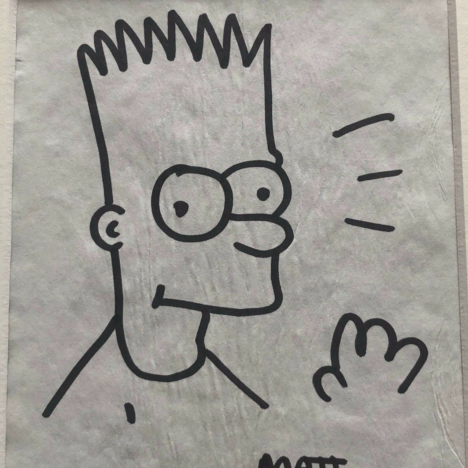 MATT GROENING * JSA * AUTOGRAPH Hand Drawn Bart Simpson SIGNED