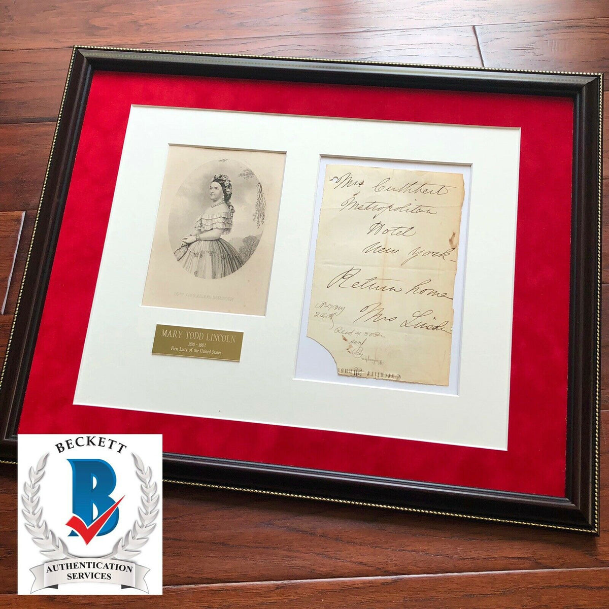 MARY TODD LINCOLN * BAS LOA * 1865 Executive Mansion Autograph Letter Signed *