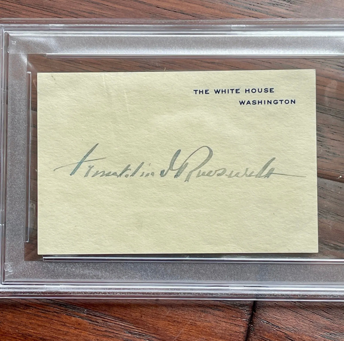 FRANKLIN D. ROOSEVELT * PSA * AUTOGRAPH White House Card SIGNED * as PRESIDENT