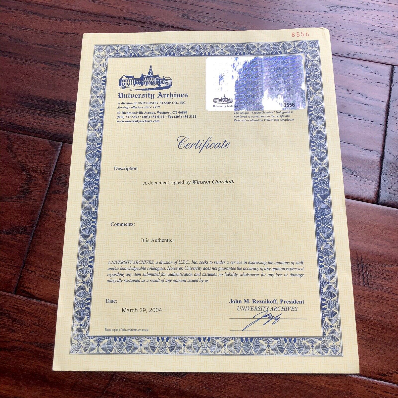 WINSTON S. CHURCHILL * JSA LOA * Hand Signed Naturalization Document Autograph *