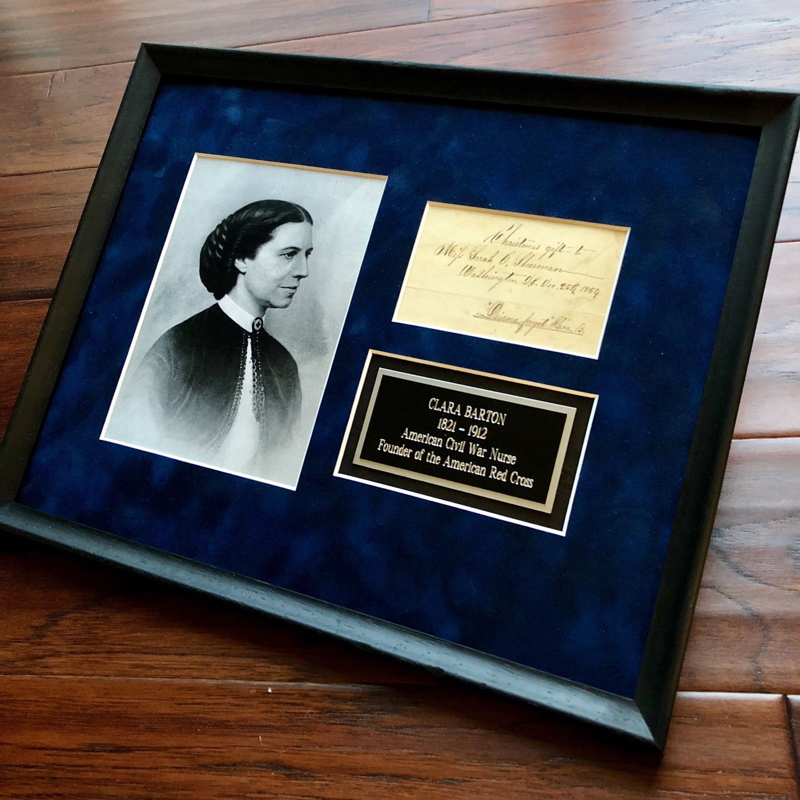 CLARA BARTON * EARLY * Authentic AUTOGRAPH Christmas Day Card SIGNED * Red Cross
