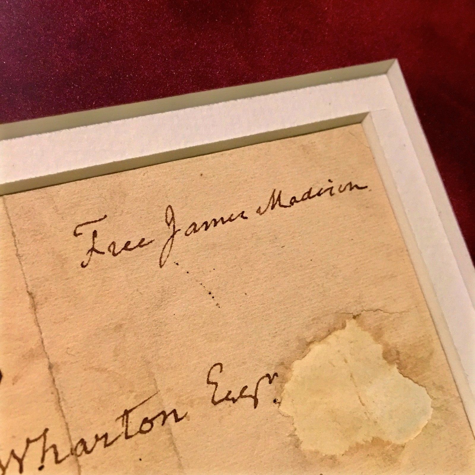 JAMES MADISON * AUTOGRAPH Free Frank Handwritten Envelope SIGNED * President