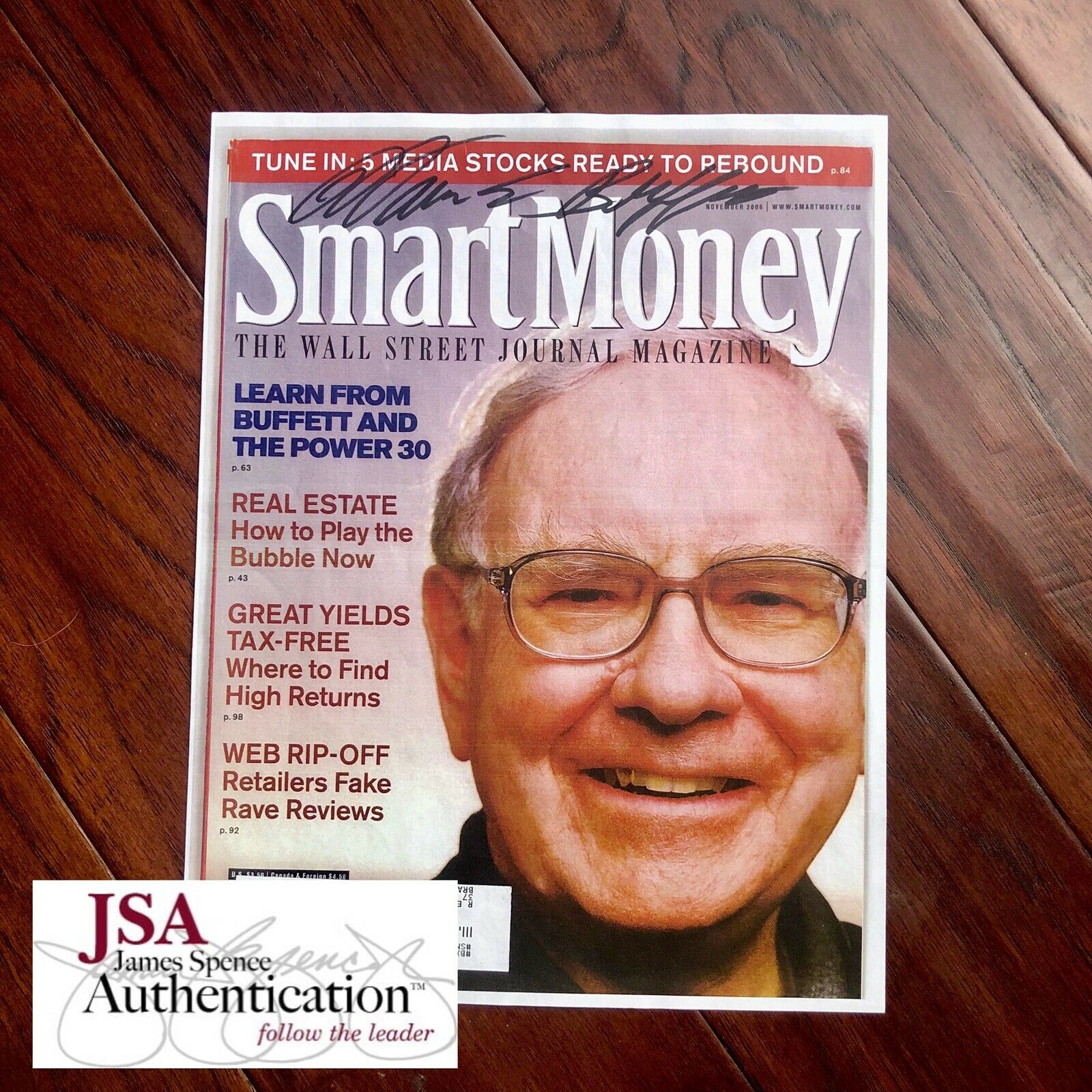WARREN BUFFETT * JSA LOA * Signed WSJ Magazine Cover Print Autograph *