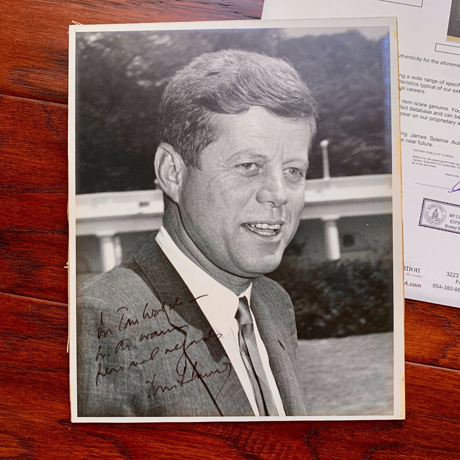 JOHN F. KENNEDY * JSA * as PRESIDENT Scarce AUTOGRAPH Photo SIGNED Rose Garden