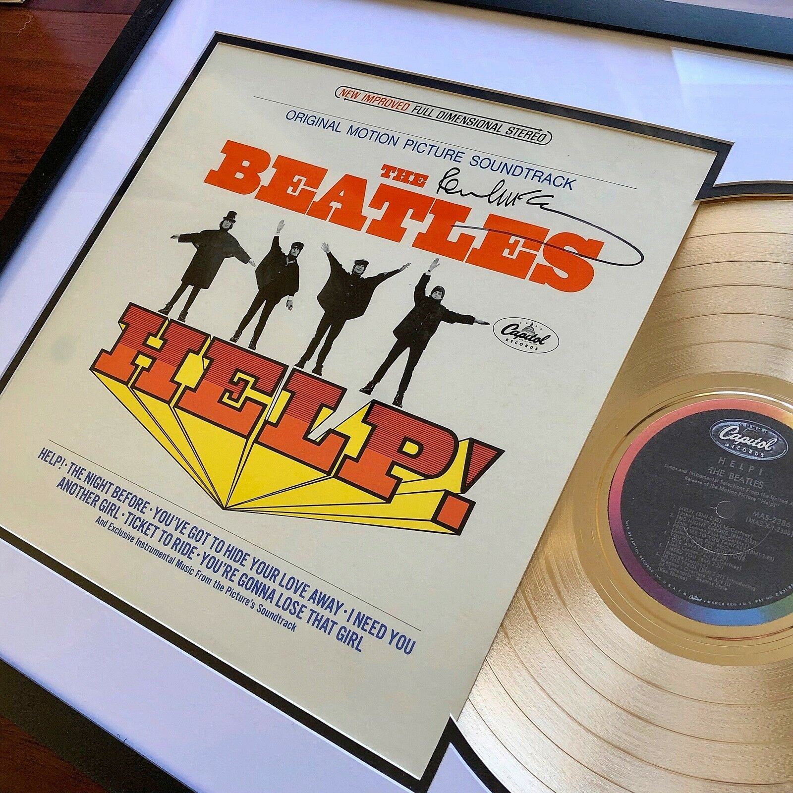 PAUL MCCARTNEY * Perry Cox * Beatles Autograph HELP Gold Album * LP SIGNED