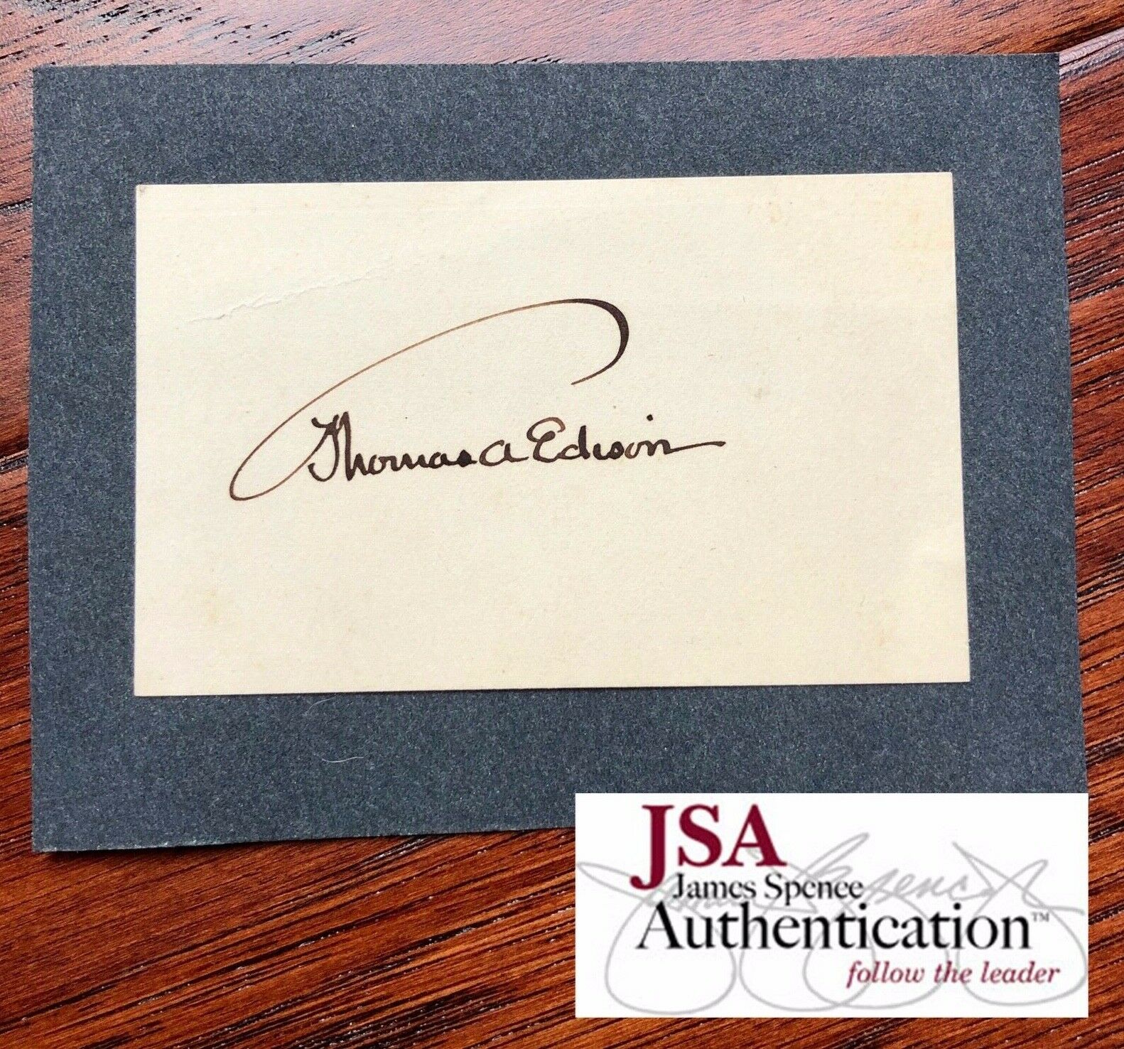THOMAS EDISON * JSA * Authentic Handwritten AUTOGRAPH SIGNED * Full Signature