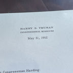 HARRY TRUMAN * JSA LOA * Signed Letter from 1961 Autograph Full Signature
