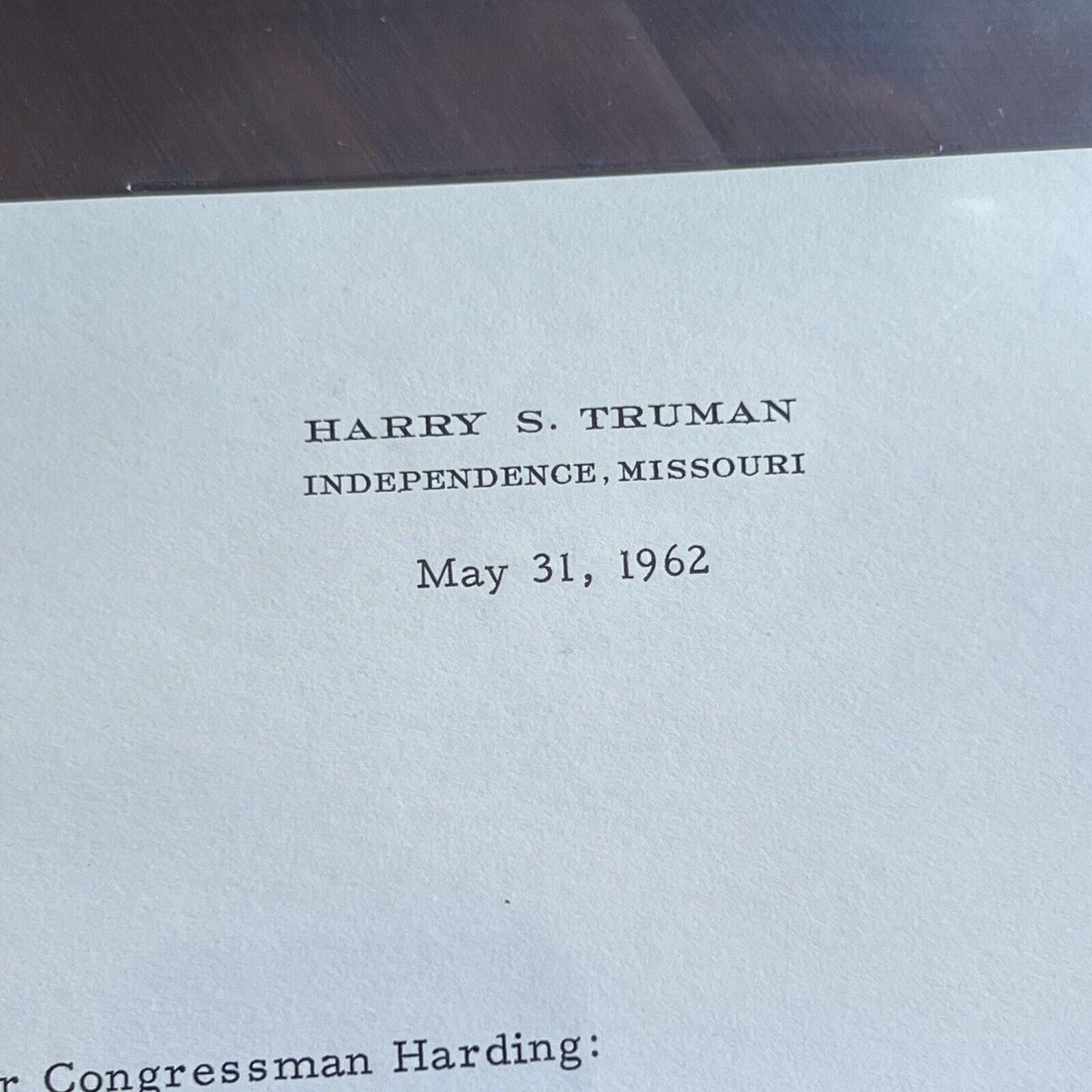 HARRY TRUMAN * JSA LOA * Signed Letter from 1961 Autograph Full Signature
