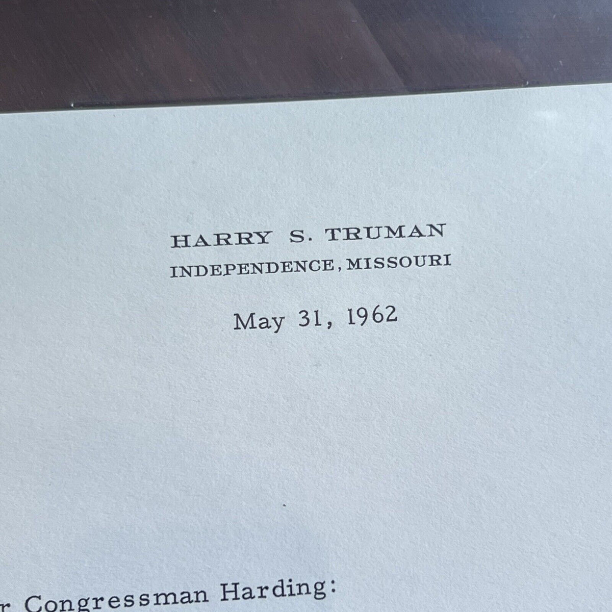 HARRY TRUMAN * JSA LOA * Signed Letter from 1961 Autograph Full Signature