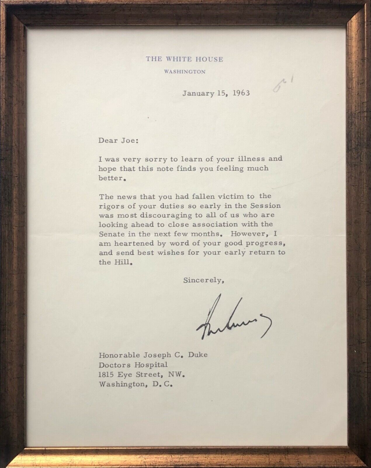 JOHN F. KENNEDY * JSA LOA * WHITE HOUSE AUTOGRAPH Letter SIGNED * 1963