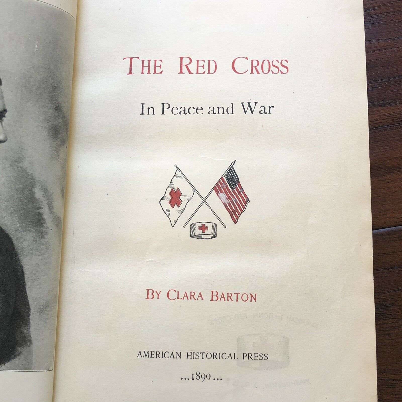 CLARA BARTON * BAS Mint 8 * Autograph The Red Cross in Peace and War Book Signed