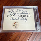 CHARLES M. SCHULZ * Beckett * AUTOGRAPH Drawing SNOOPY Woodstock Signed Sketch *