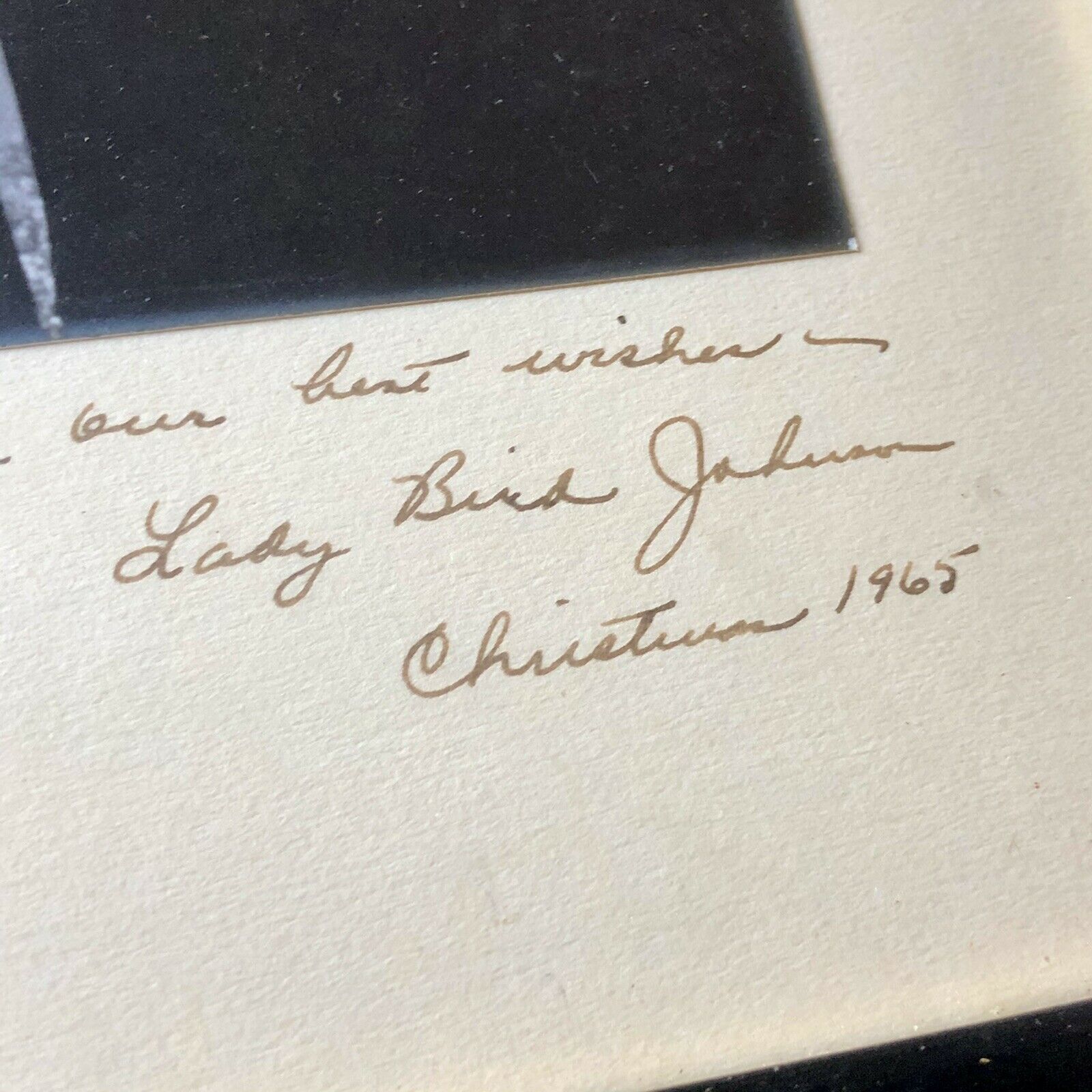 LYNDON B. JOHNSON * JSA LOA * Autograph Christmas Photograph Signed AS PRESIDENT