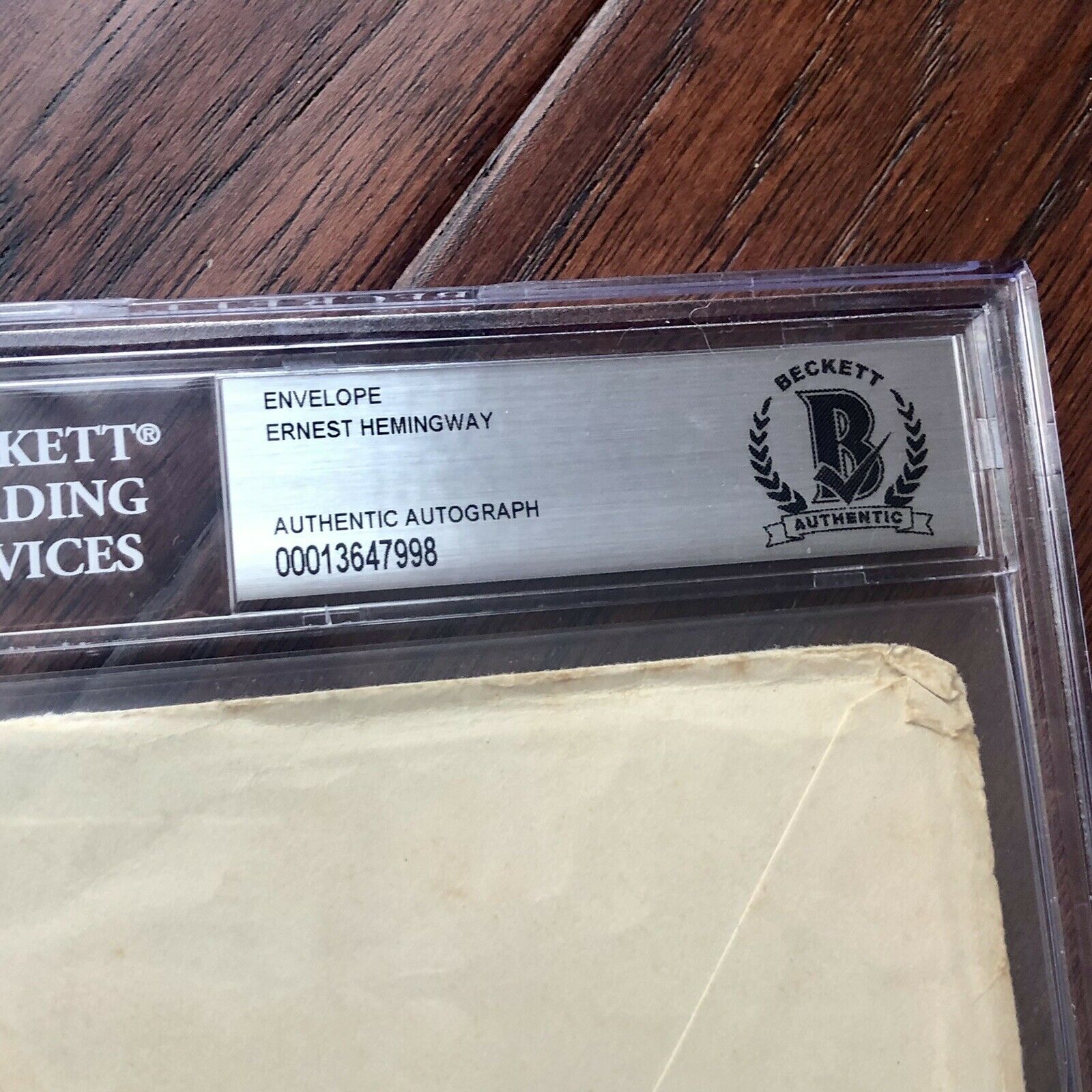ERNEST HEMINGWAY * Beckett BAS * Autograph Envelope Signed & Personal Papers