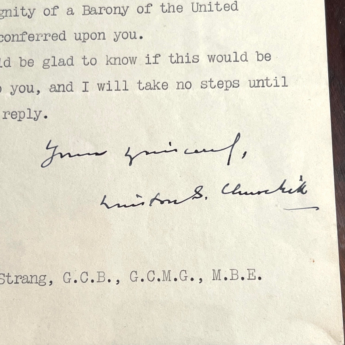 WINSTON S. CHURCHILL * PSA/DNA * Prime Minister Autograph Letter Signed *