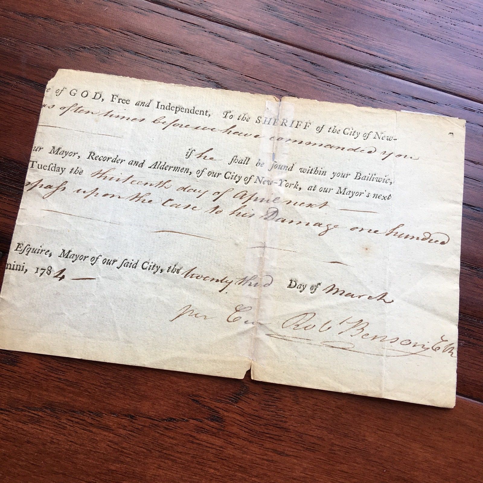 AARON BURR * Autograph HAND SIGNED EARLY Legal Doc * Dueled ALEXANDER HAMILTON