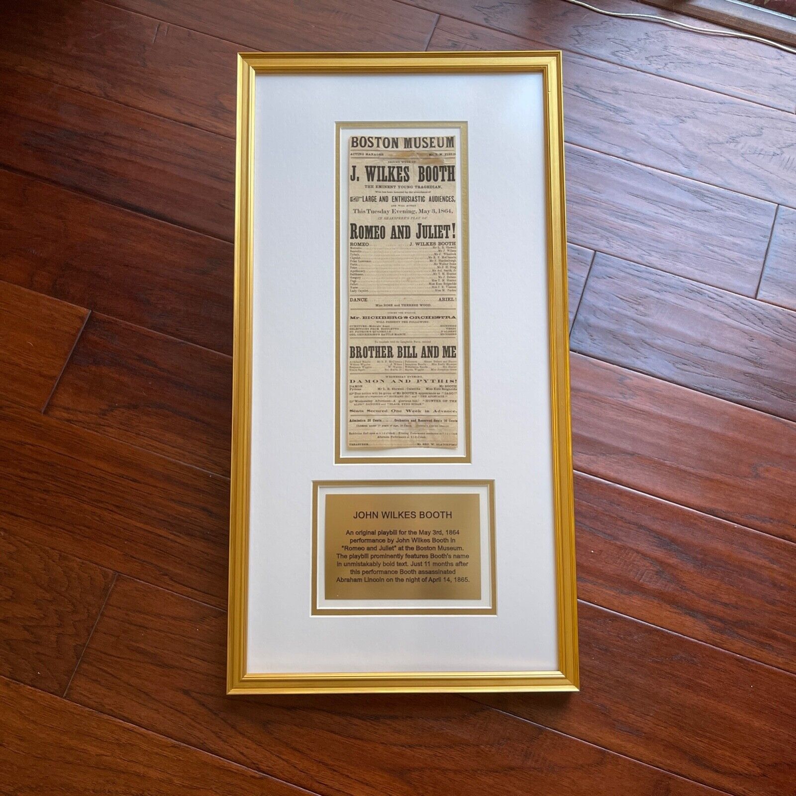 JOHN WILKES BOOTH * Authentic ROMEO & JULIET Playbill * 1864 * Abraham Lincoln