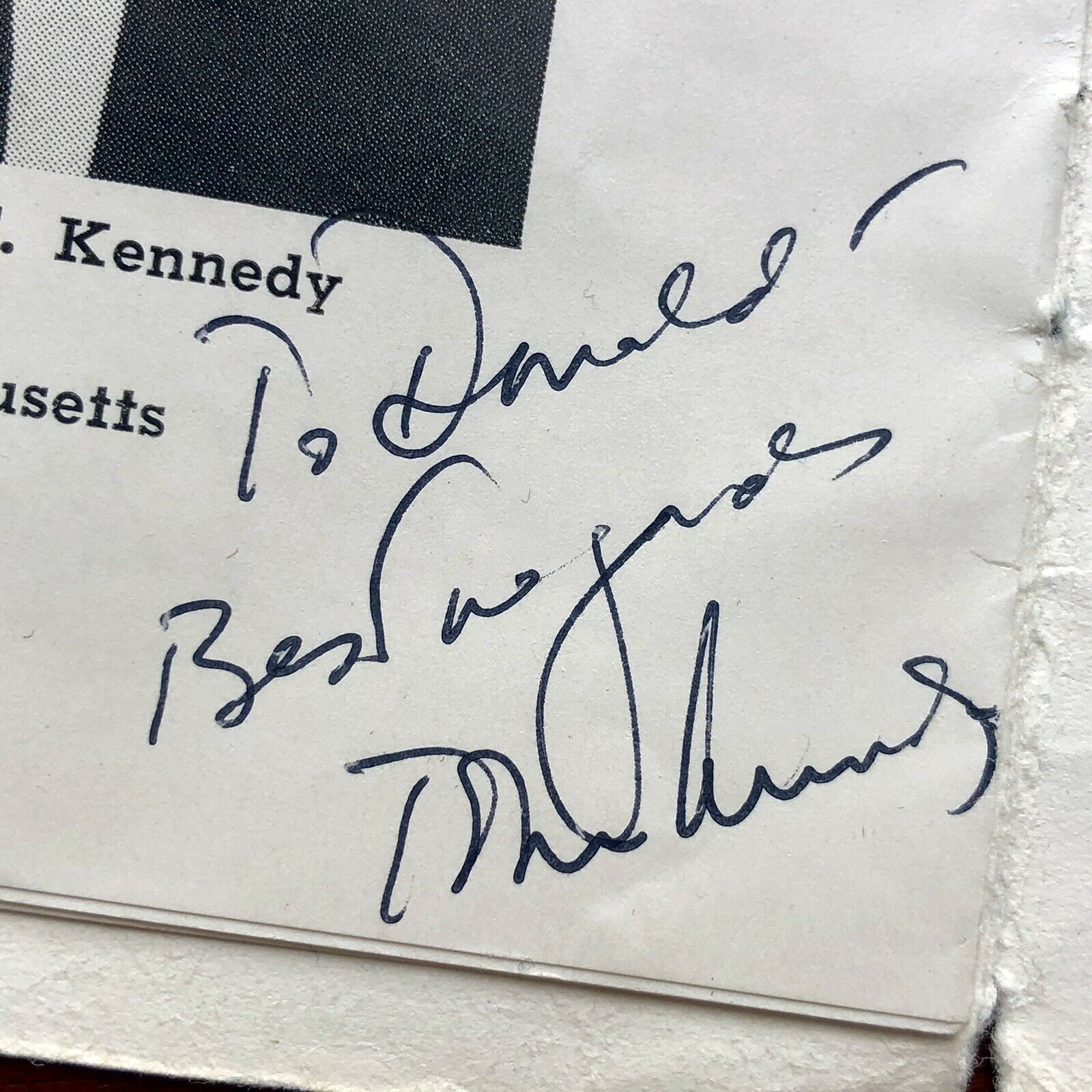 JOHN F. KENNEDY * JSA LOA * Autograph Photo Signed As Senator In Dinner Program
