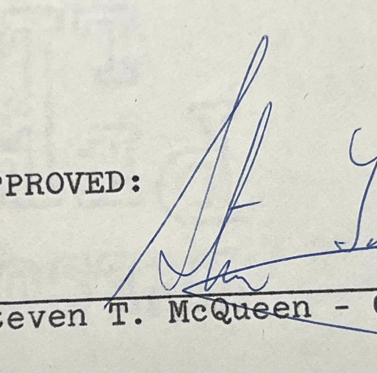 STEVE MCQUEEN * JSA LOA * Signed Movie Production Contract Autograph *