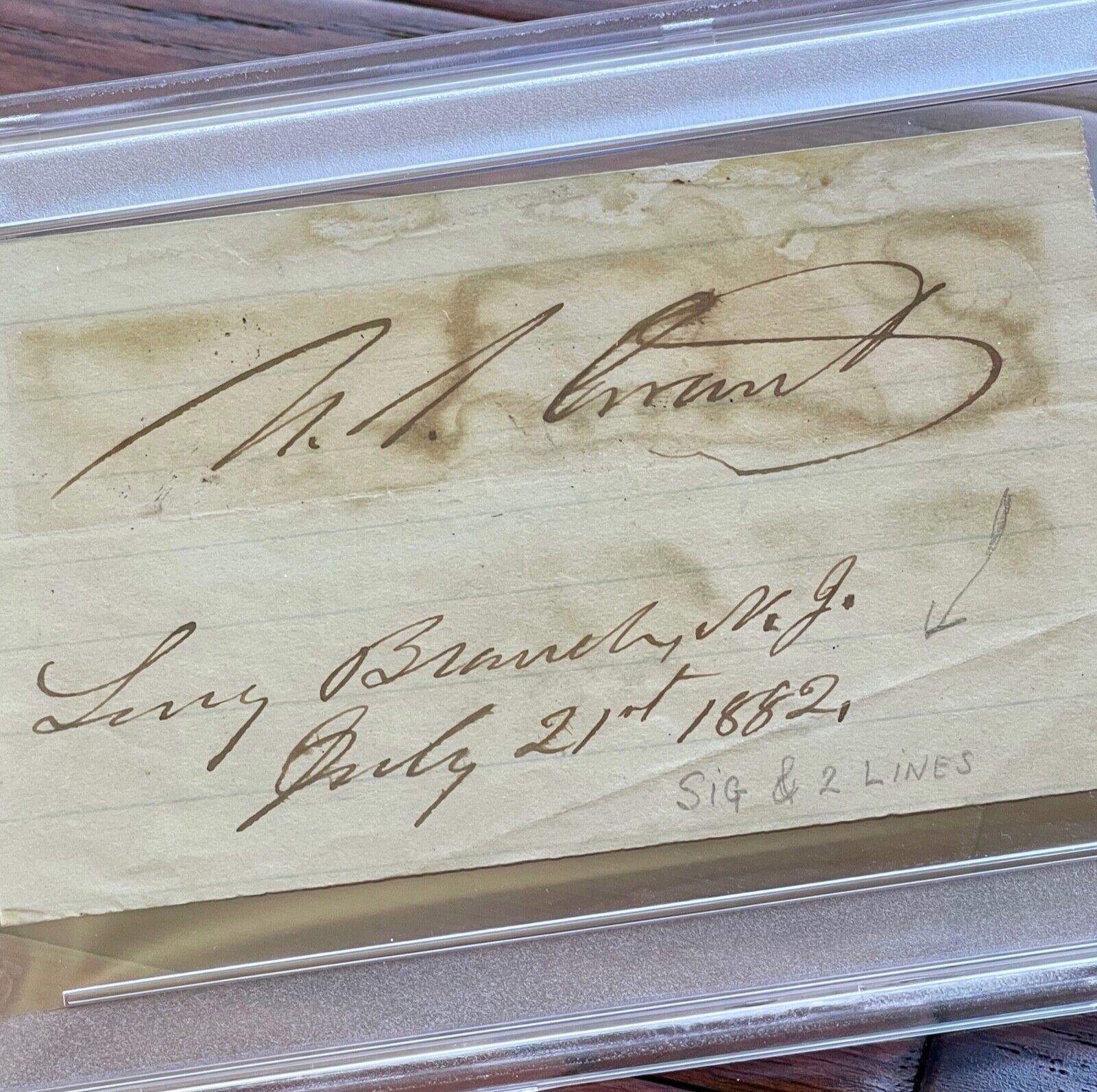 ULYSSES S. GRANT * PSA/DNA Slabbed * AUTOGRAPH Signature SIGNED Long Branch, NJ
