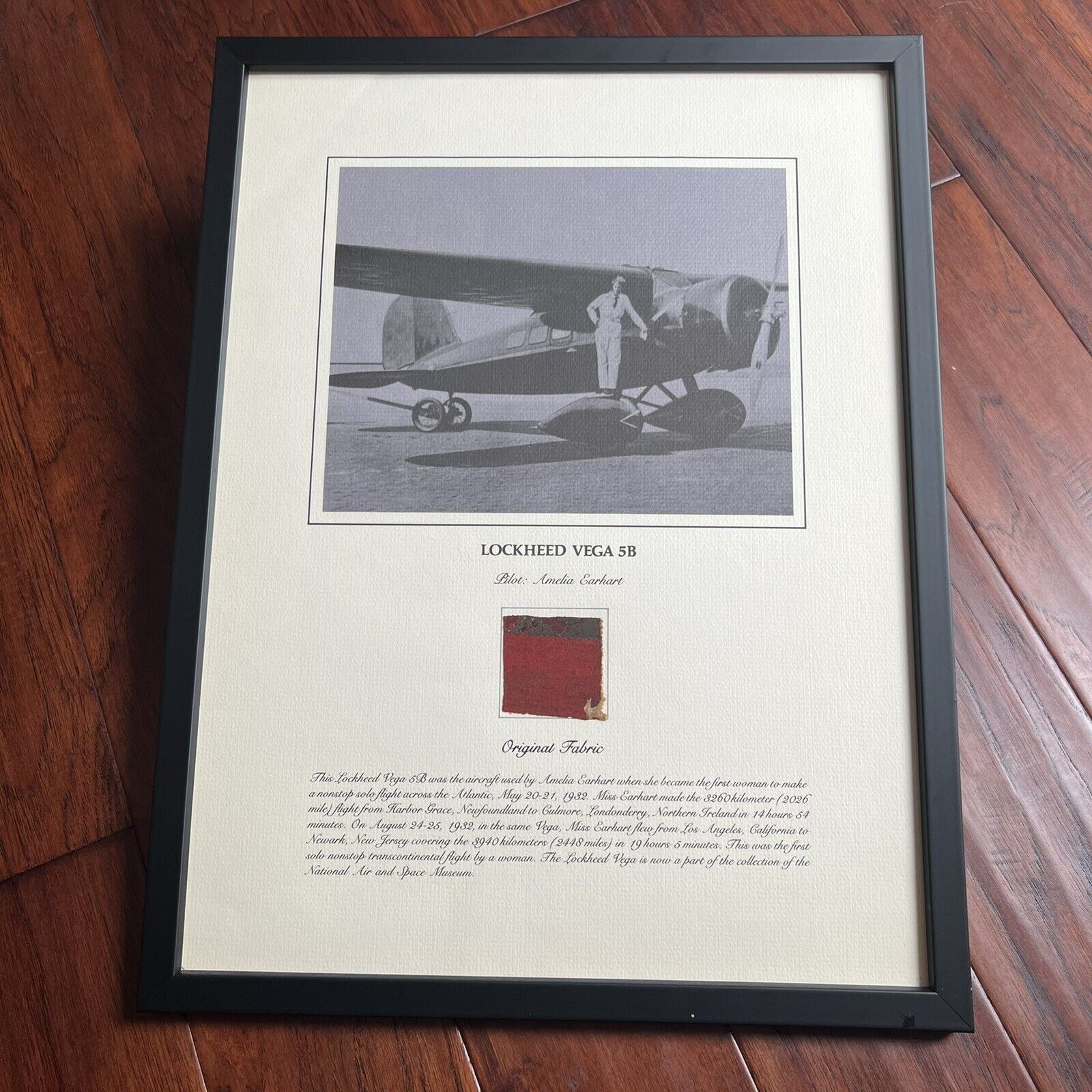 AMELIA EARHART * Original Flown Vega 5B Fabric * From Smithsonian Institute