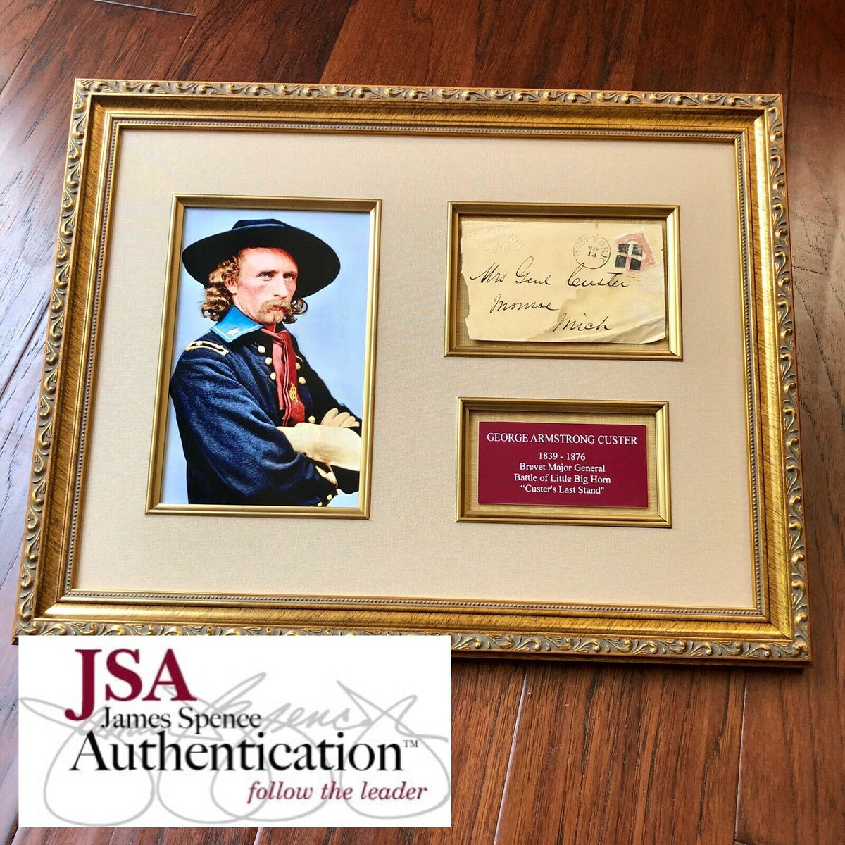 GEORGE CUSTER * JSA * Handwritten Autograph Envelope Signed * Little Big Horn