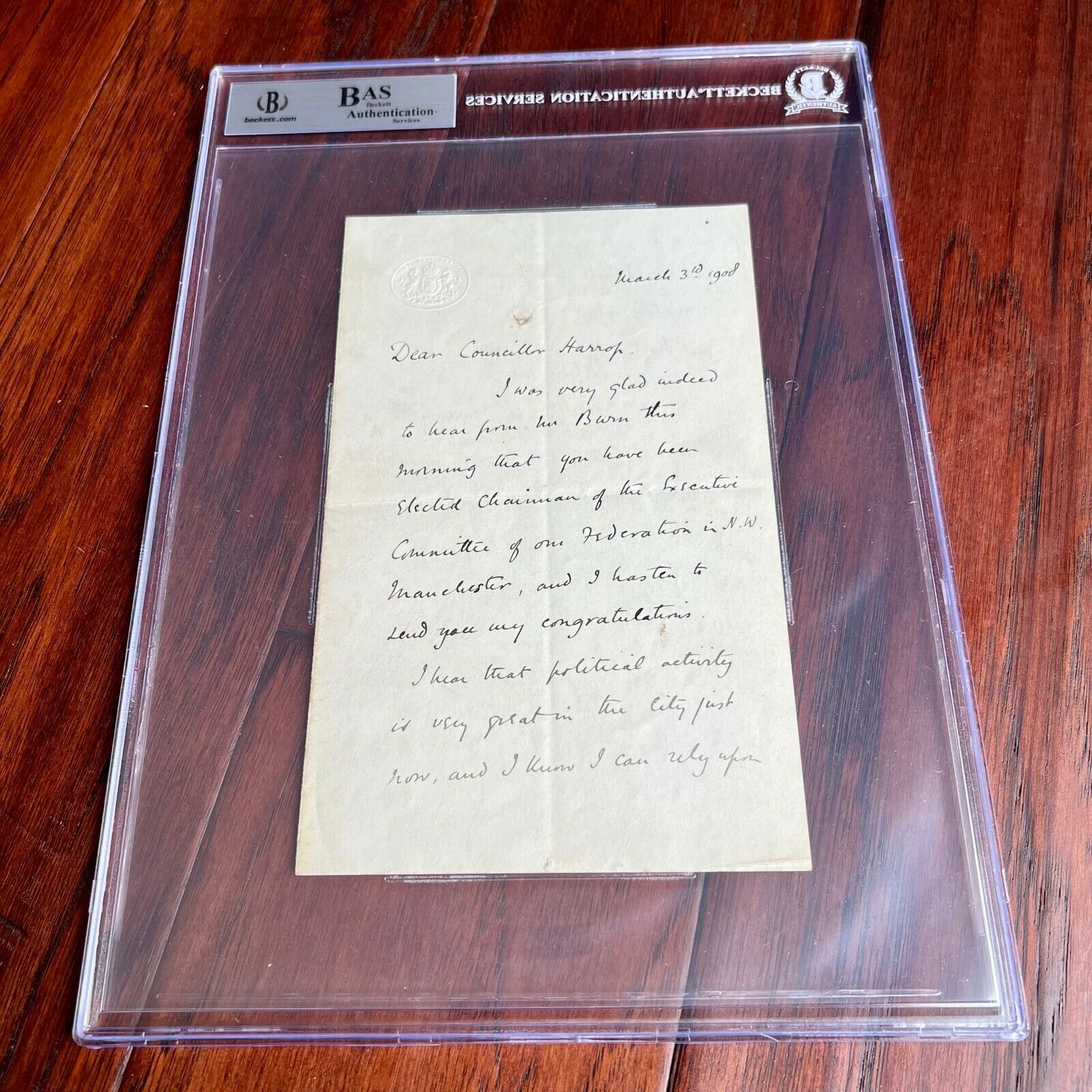 WINSTON S.CHURCHILL * BAS * AUTOGRAPH Letter SIGNED * Beckett