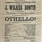 JOHN WILKES BOOTH * Authentic OTHELLO Playbill * 1864 * Abraham Lincoln