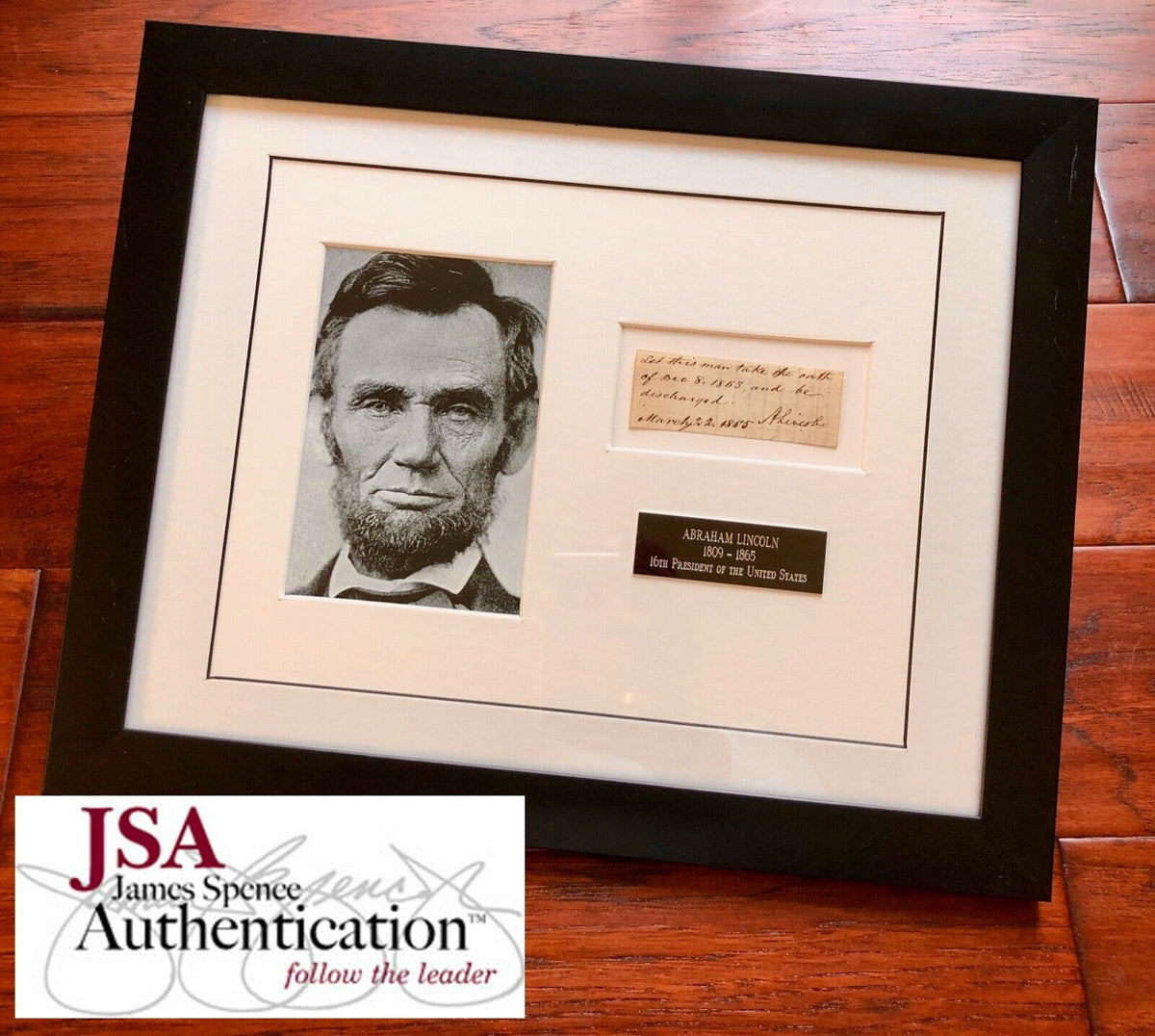 ABRAHAM LINCOLN * JSA * Autograph AMNESTY OATH Signed DAYS BEFORE ASSASSINATION!