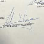 STEVE MCQUEEN * JSA LOA * Signed Movie Production Contract Autograph *
