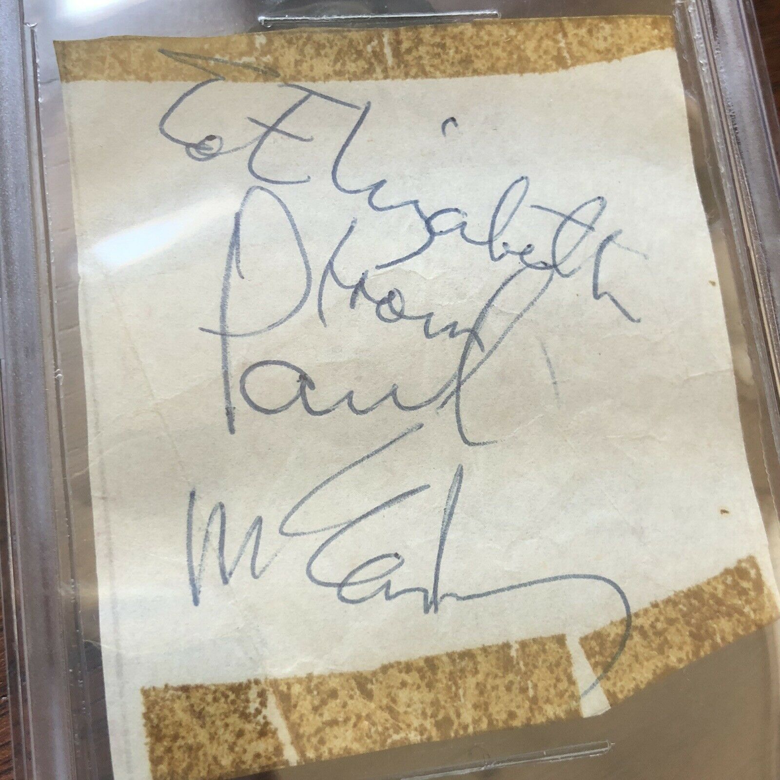 PAUL MCCARTNEY * BAS BECKETT SLAB * AUTOGRAPH CUT SIGNATURE SIGNED * THE BEATLES
