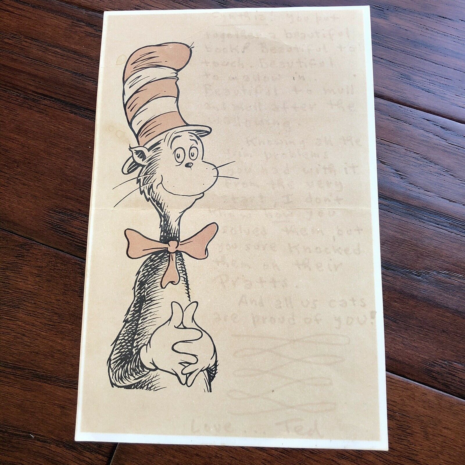 DR SEUSS * JSA LOA * Handwritten Autograph Letter Signed * Cat In The Hat