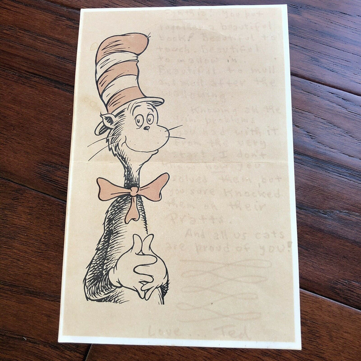 DR SEUSS * JSA LOA * Handwritten Autograph Letter Signed * Cat In The Hat