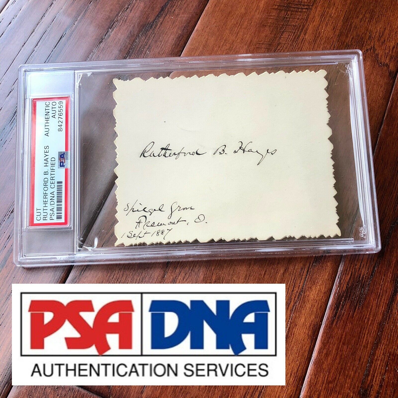 RUTHERFORD B. HAYES * PSA/DNA Slab * Signed Autograph Card Inscribed * President