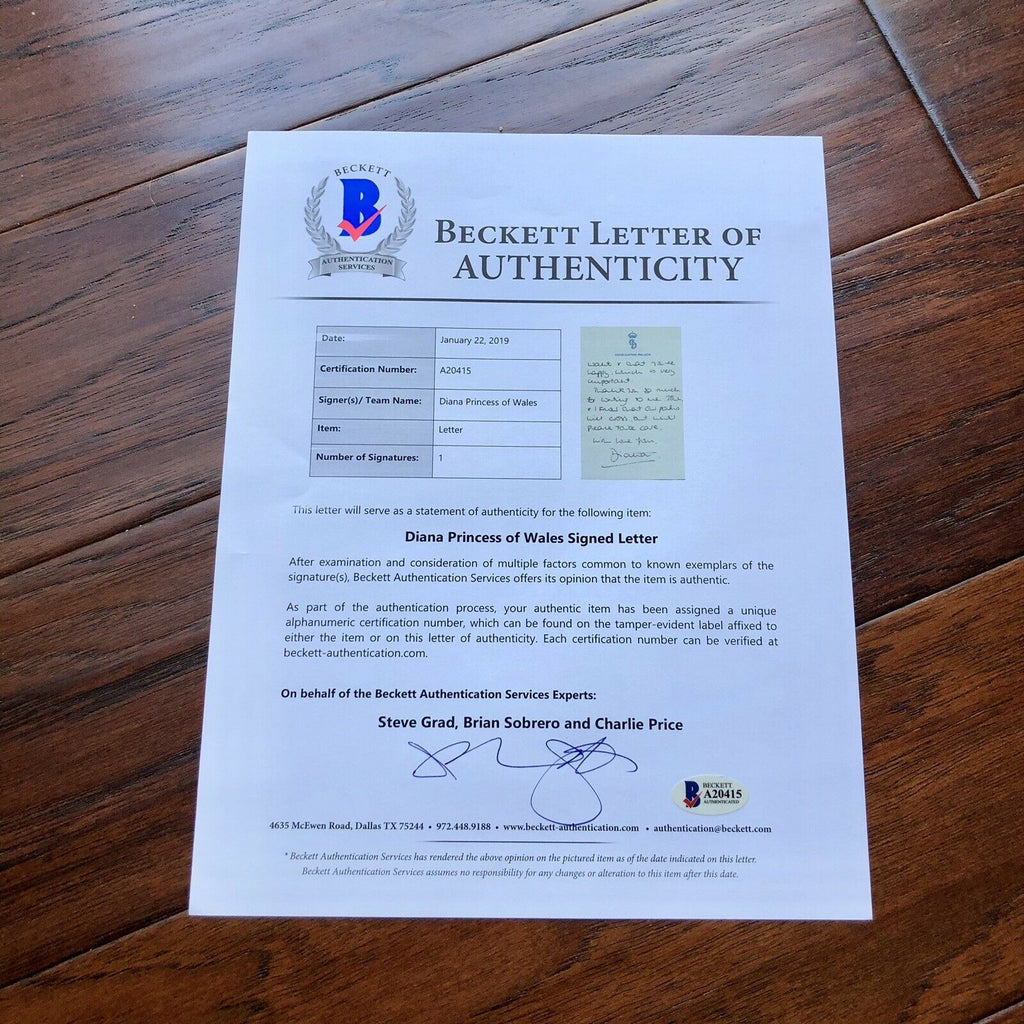 PRINCESS DIANA * BAS Beckett *Autograph Handwritten 3 Page Letter Signed *