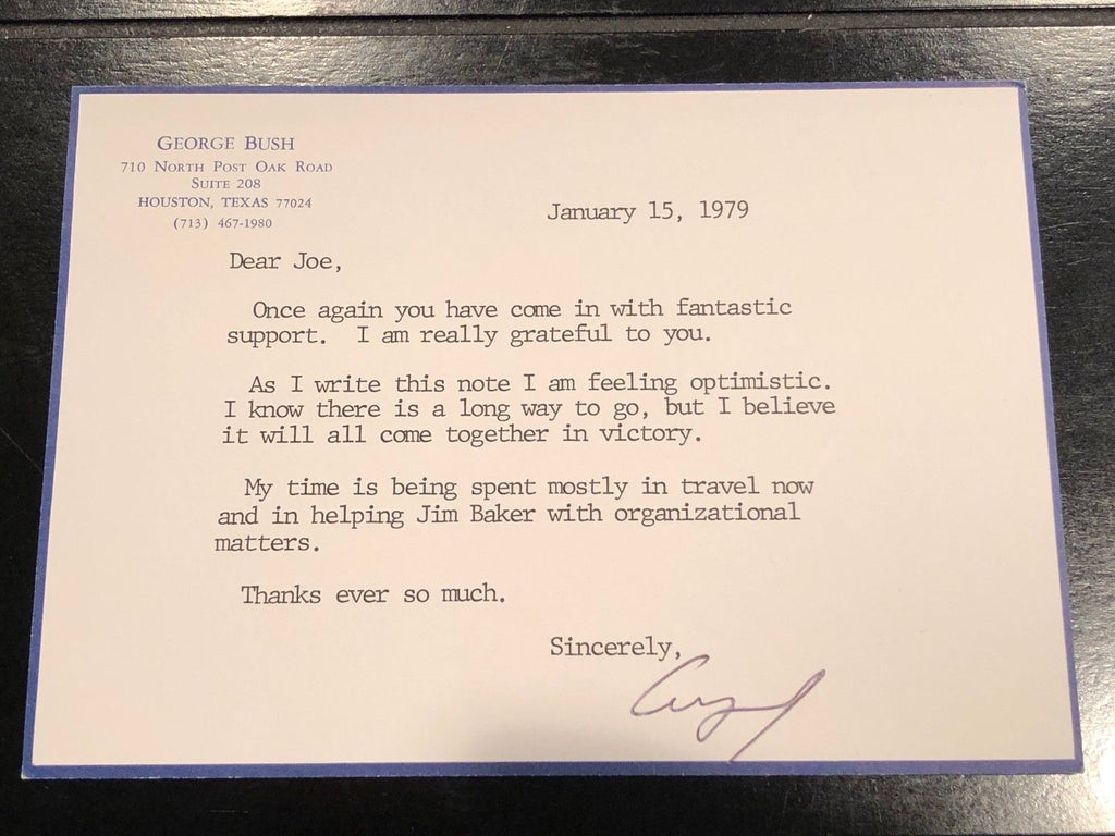 George H.W. Bush * Authentic AUTOGRAPH "victory" Typewritten Note SIGNED * 1979