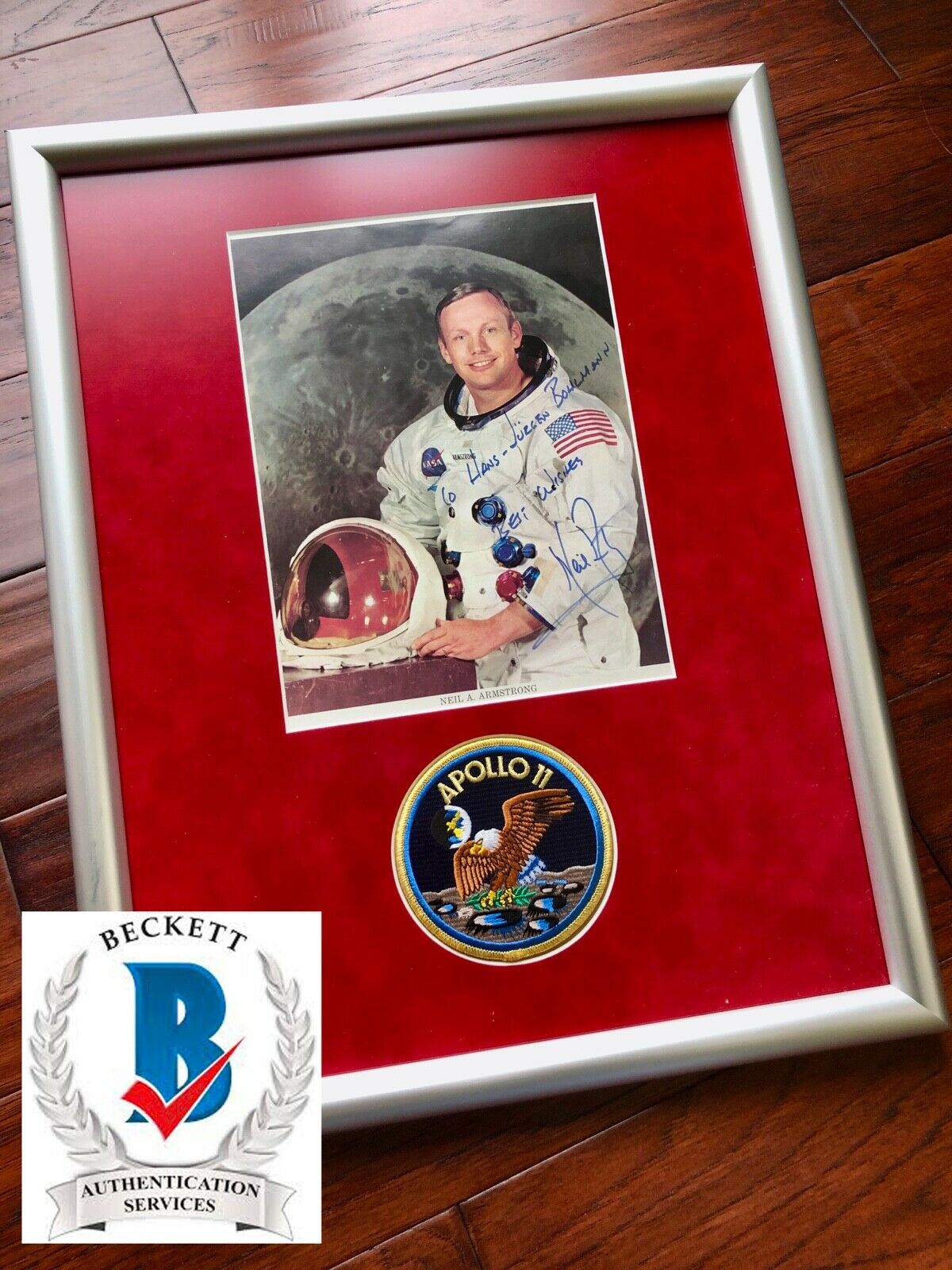 NEIL ARMSTRONG * BECKETT BAS * AUTOGRAPH WSS NASA LITHO * Apollo 11 Signed