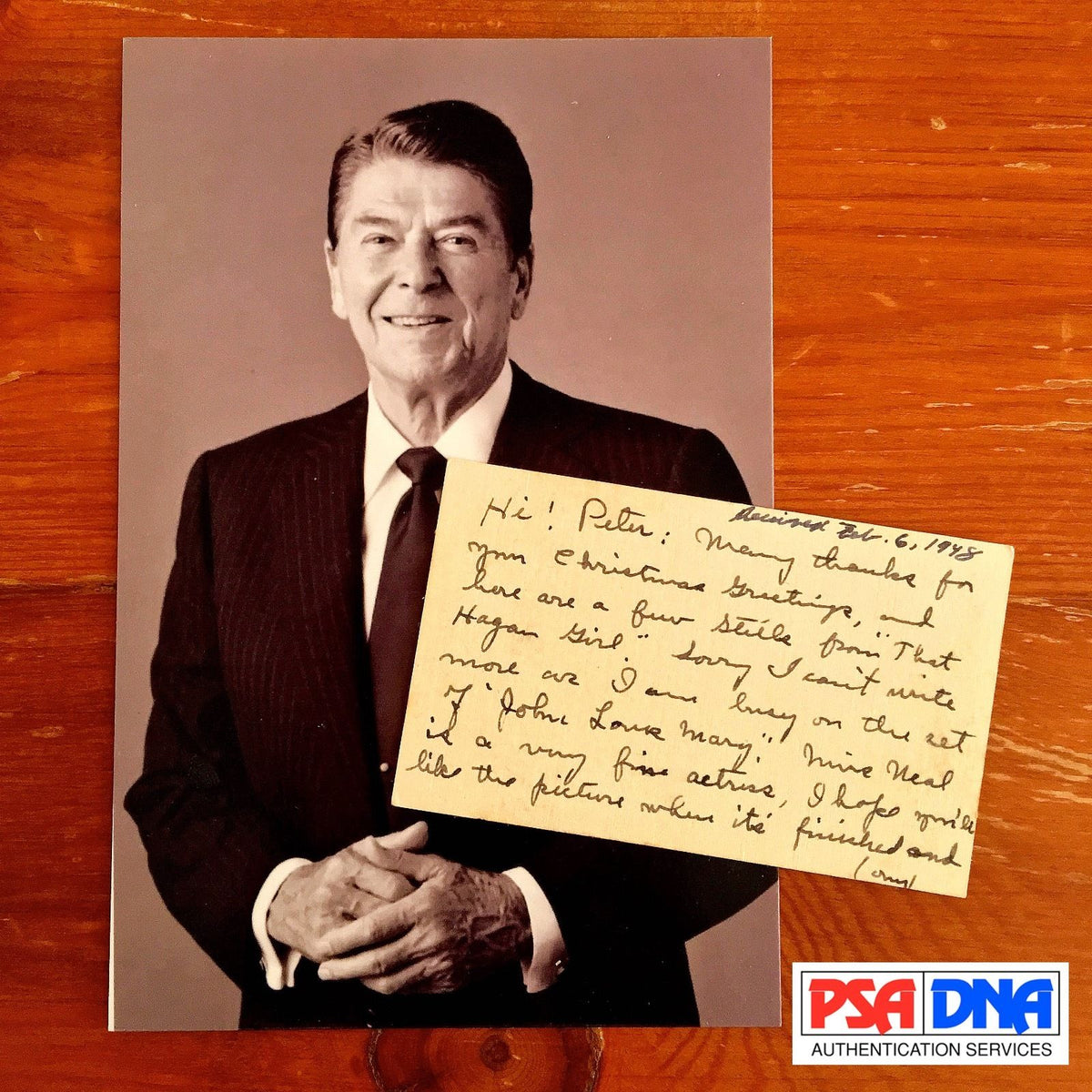 PSA/DNA President Ronald Reagan Autograph Letter Signed Regarding Warner Bros