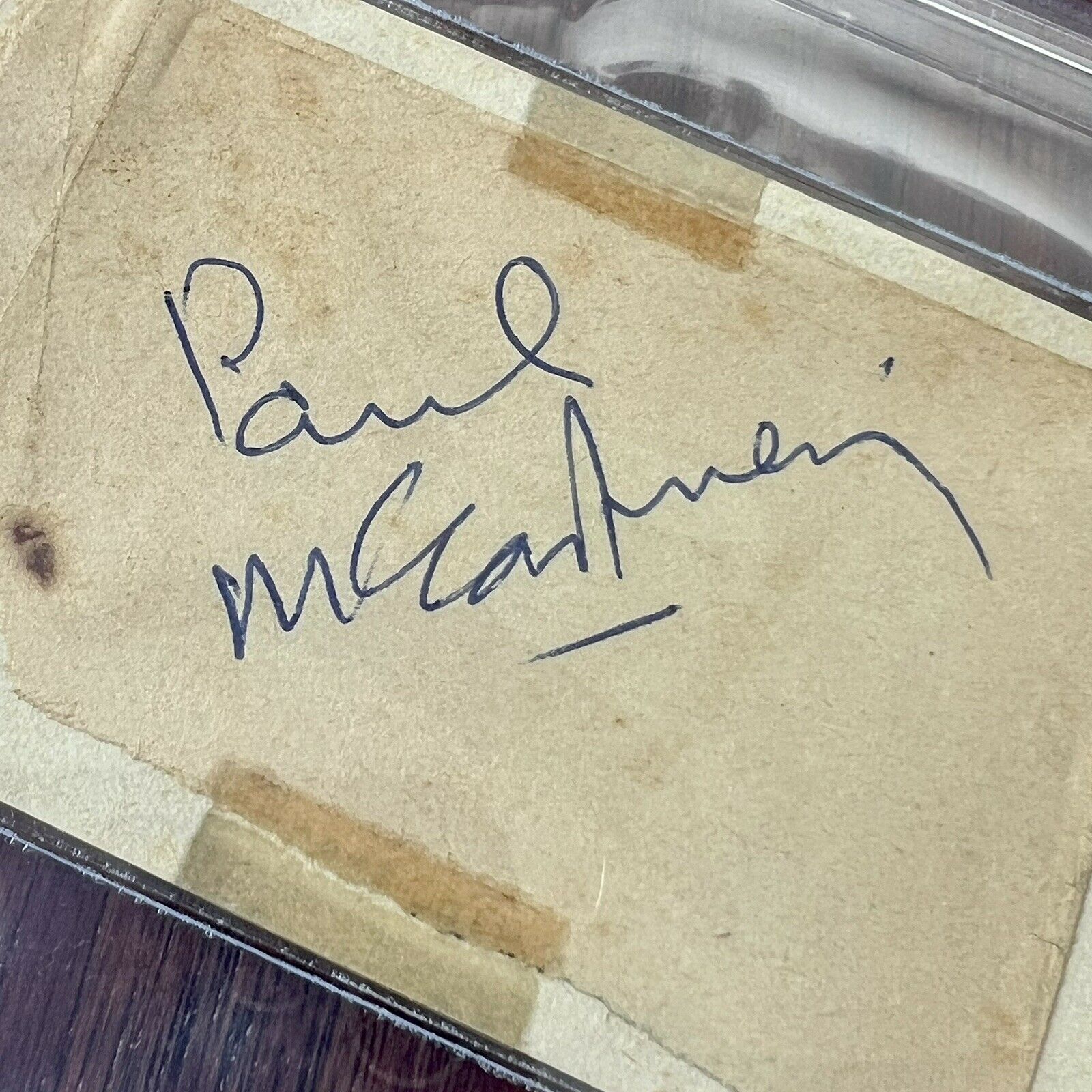 PAUL MCCARTNEY * BAS BECKETT SLAB * AUTOGRAPH CUT SIGNATURE SIGNED * THE BEATLES