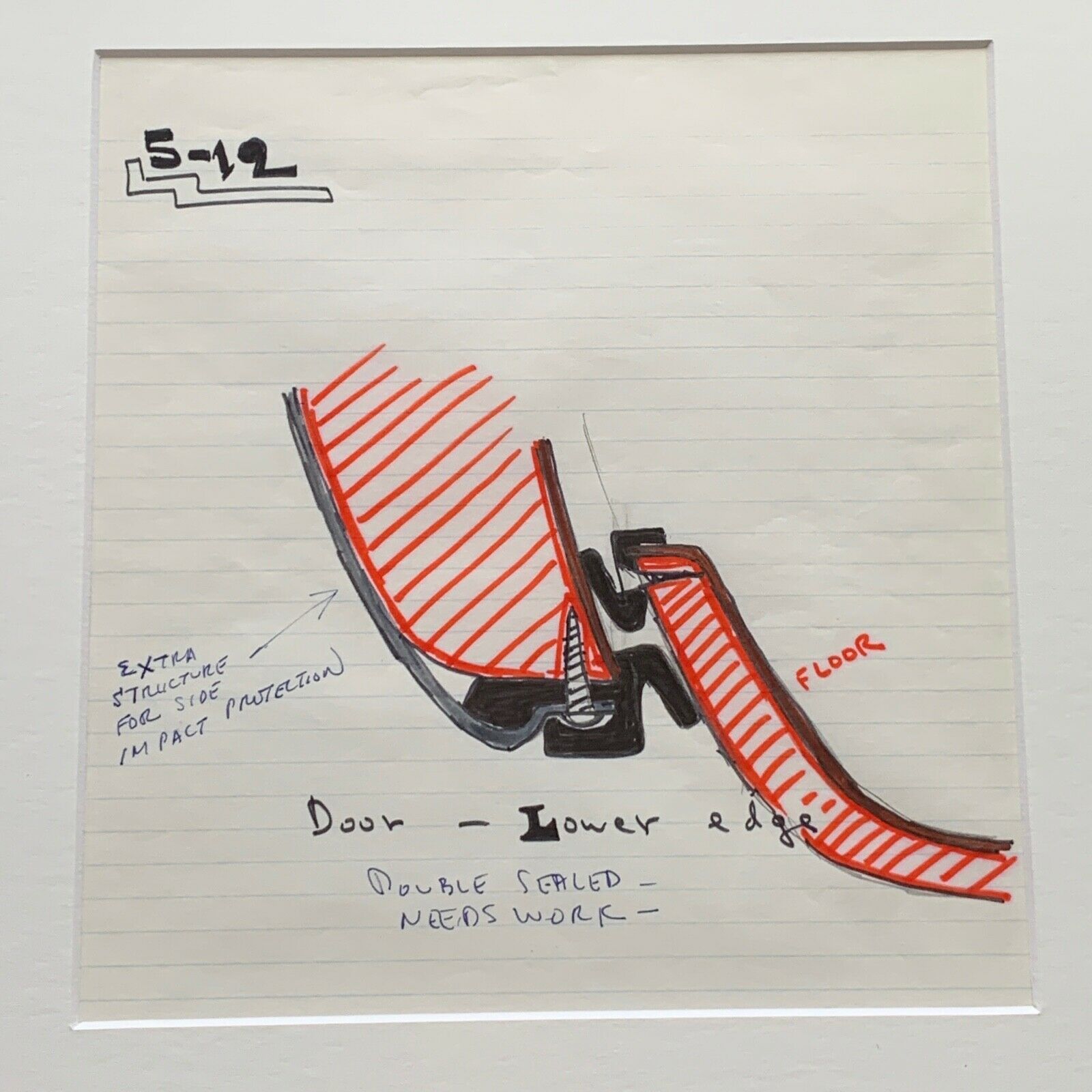 JOHN DeLOREAN * JSA LOA * Hand Drawn Autograph GULL WING Door Seal TRUCK Concept