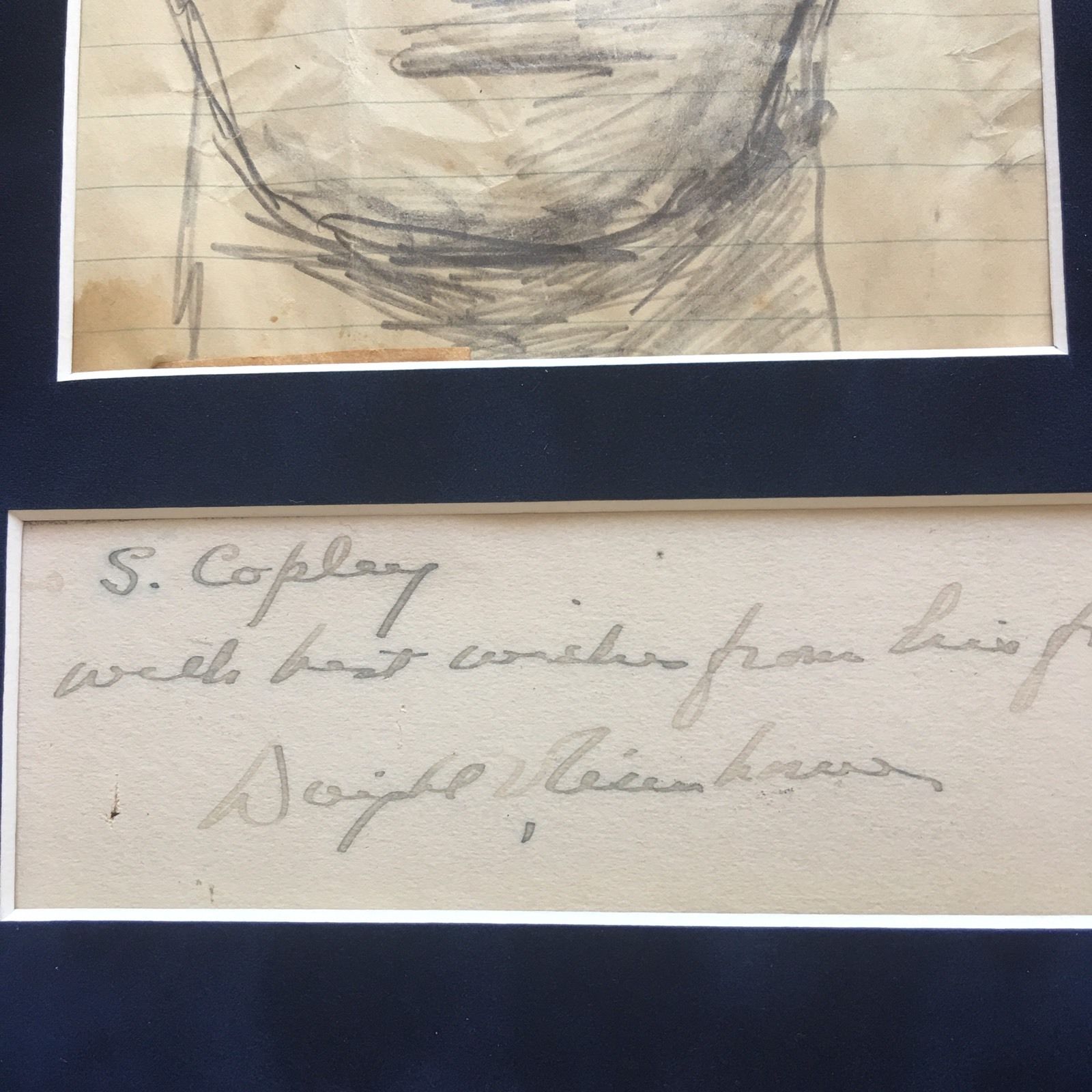 DWIGHT EISENHOWER * JSA COA * President Self Portrait Sketch * AUTOGRAPH Signed