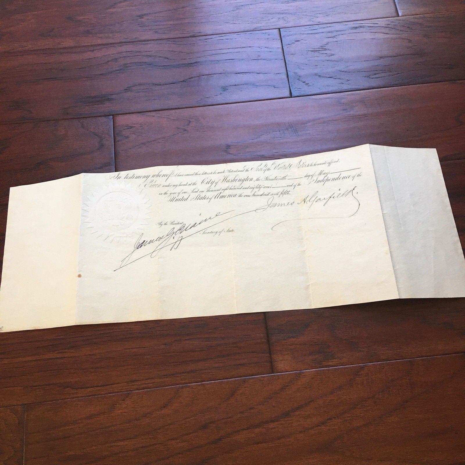 JAMES A. GARFIELD * Scarce AUTOGRAPH AS PRESIDENT * Partial SIGNED Appointment