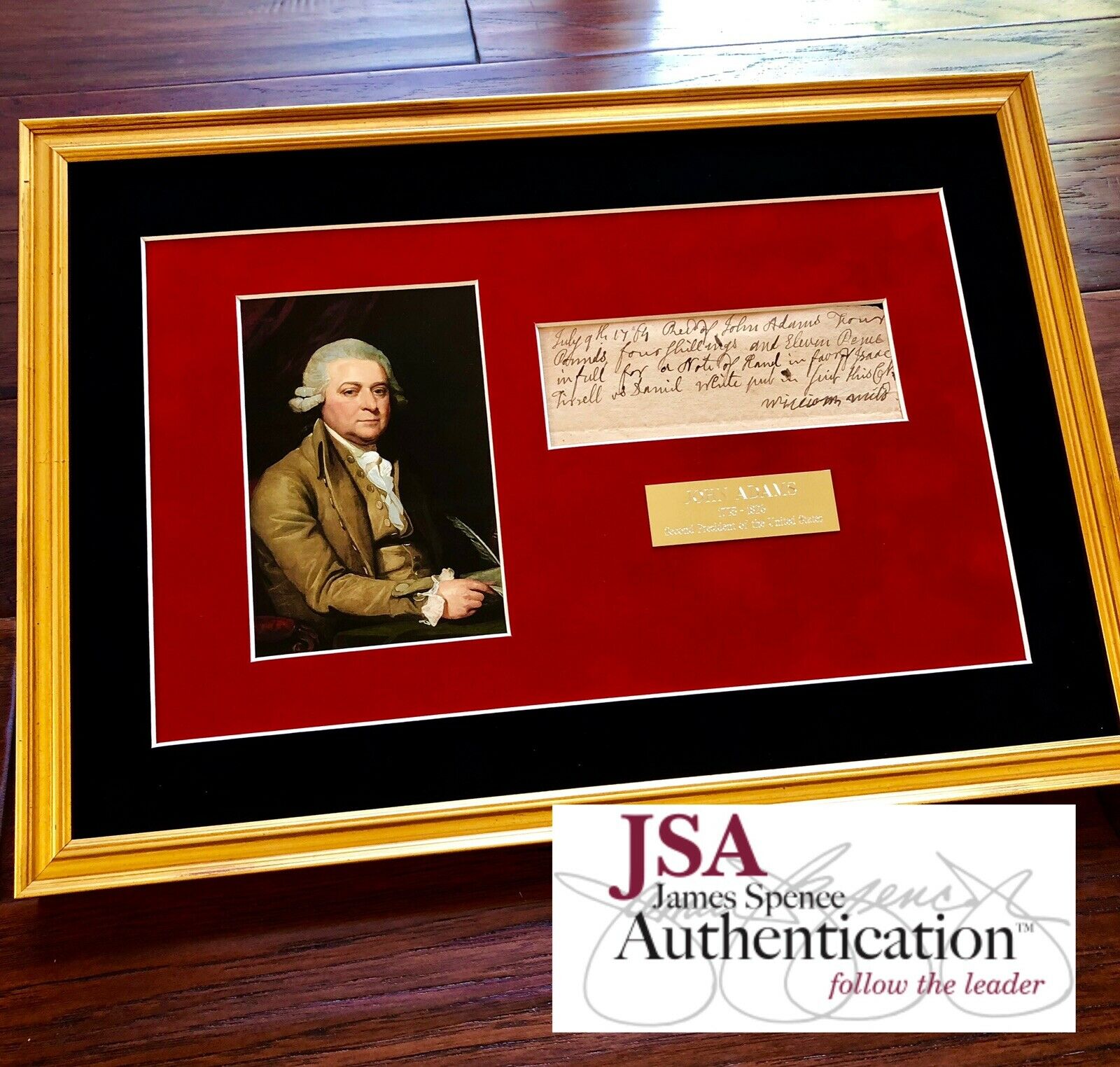 JOHN ADAMS * JSA COA * Scarce AUTOGRAPH Handwritten Note SIGNED * 2nd President