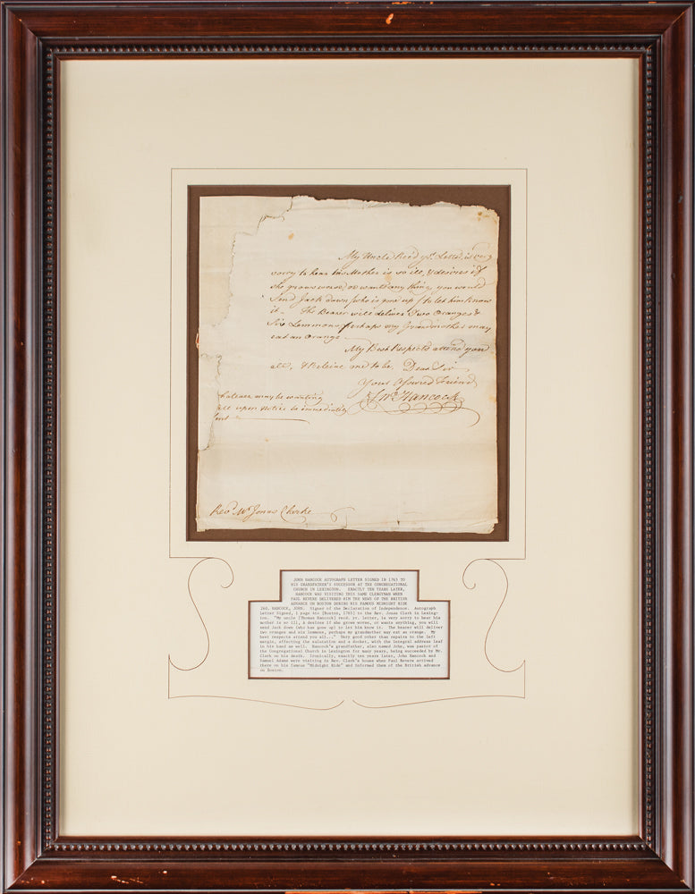 JOHN HANCOCK * PSA/DNA * Handwritten Autograph Letter Signed SLAVERY Content *