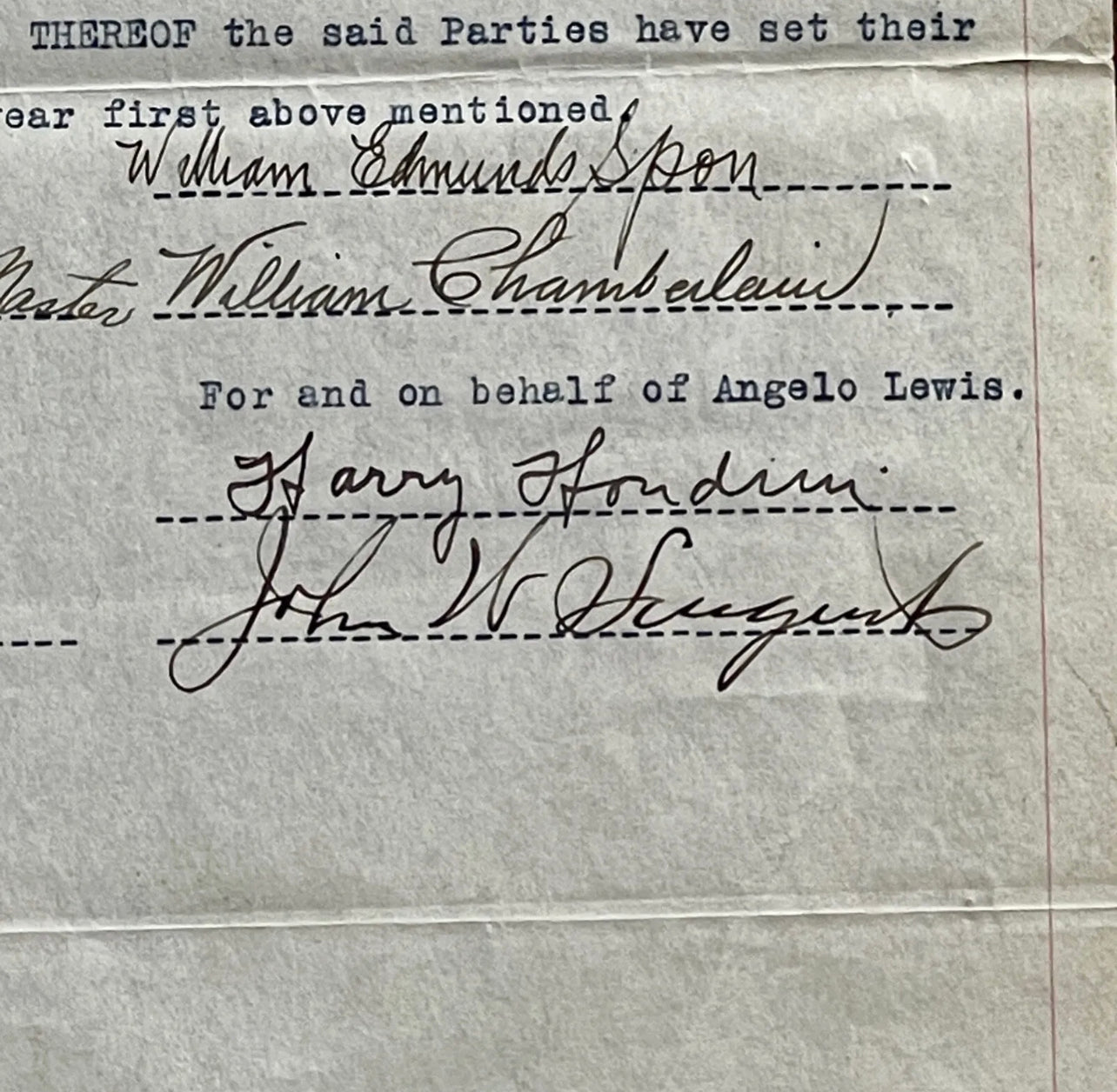 HARRY HOUDINI * JSA * Autograph MAGIC BOOK Contract Signed Document * Magician