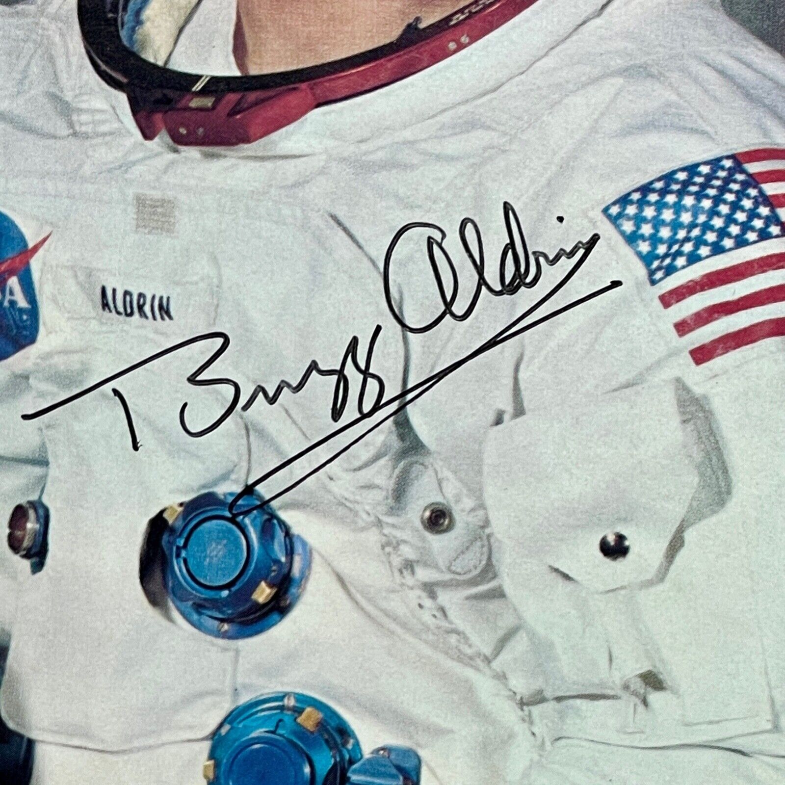 BUZZ ALDRIN * ZARELLI * Uninscribed Autograph Space Suit Photo SIGNED NASA Litho