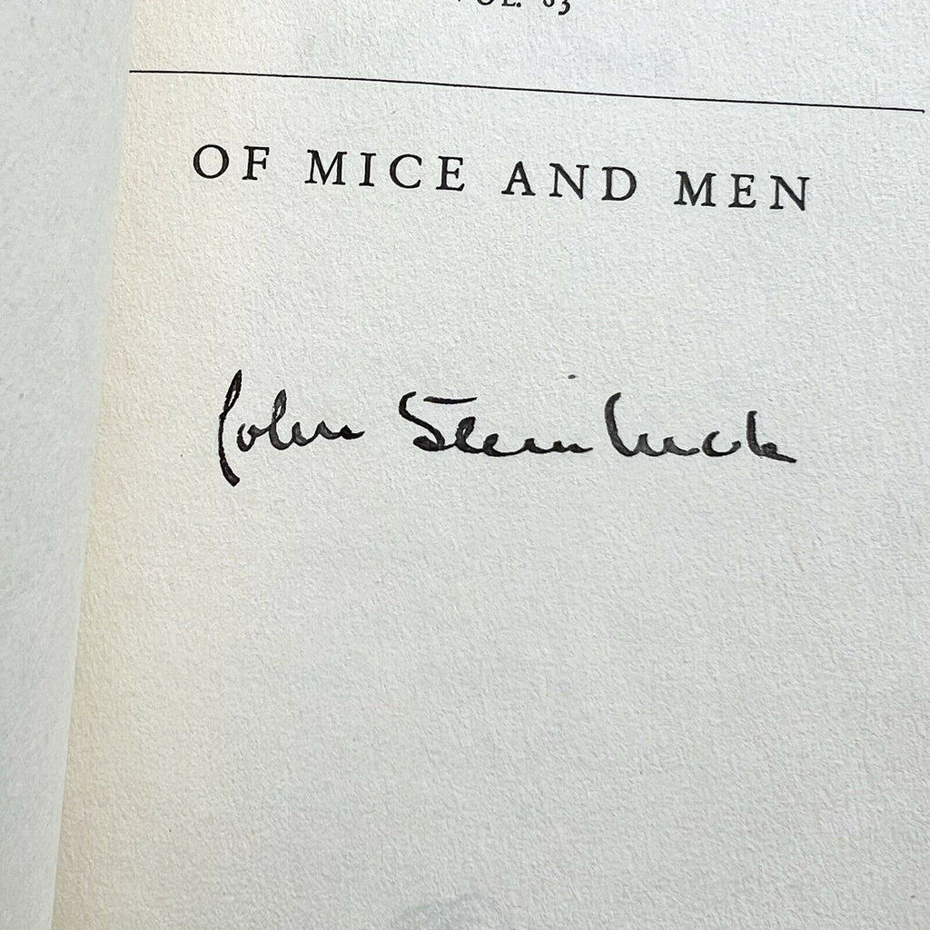 JOHN STEINBECK * JSA LOA * Hand-Signed Copy Of Mice And Men Autograph