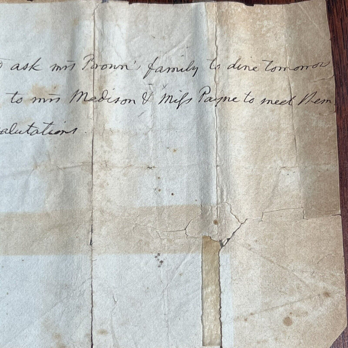 THOMAS JEFFERSON * PSA/DNA * Signed Invitation to Mrs. James Madison Autograph