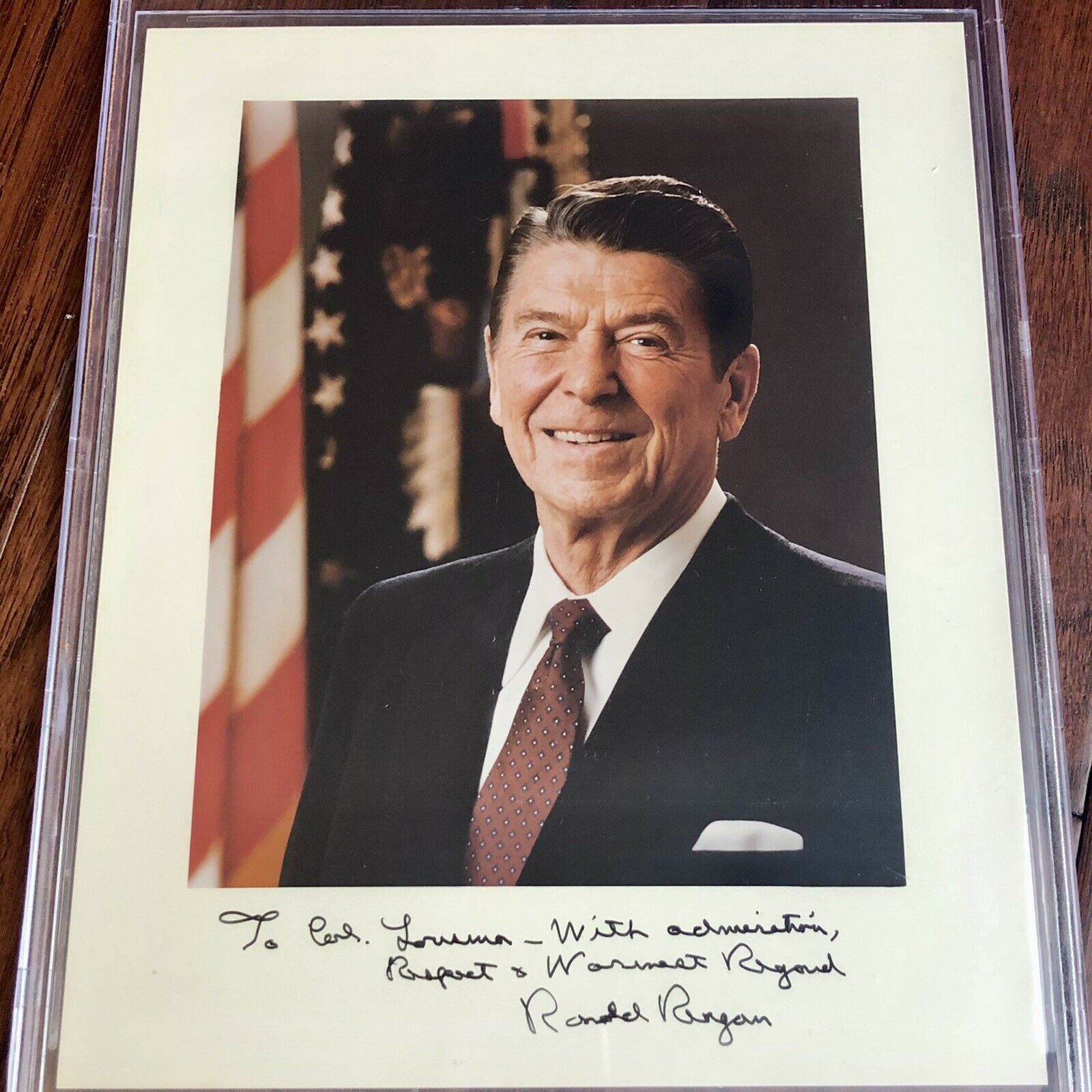 RONALD REAGAN * Beckett BAS * Signed Photo to Jack Lousma As President Autograph