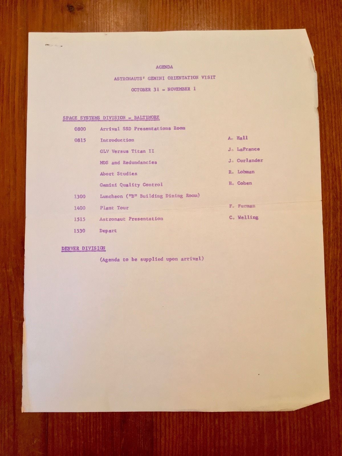 EDWARD H. WHITE II * NASA ORIENTATION PAPERS + SPEECH * AUTOGRAPH COA * APOLLO 1